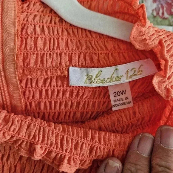 Bleecker 126 Women's Tangerine Tiered Babydoll Dress Size 20W, NWT Flowy - Picture 6 of 8